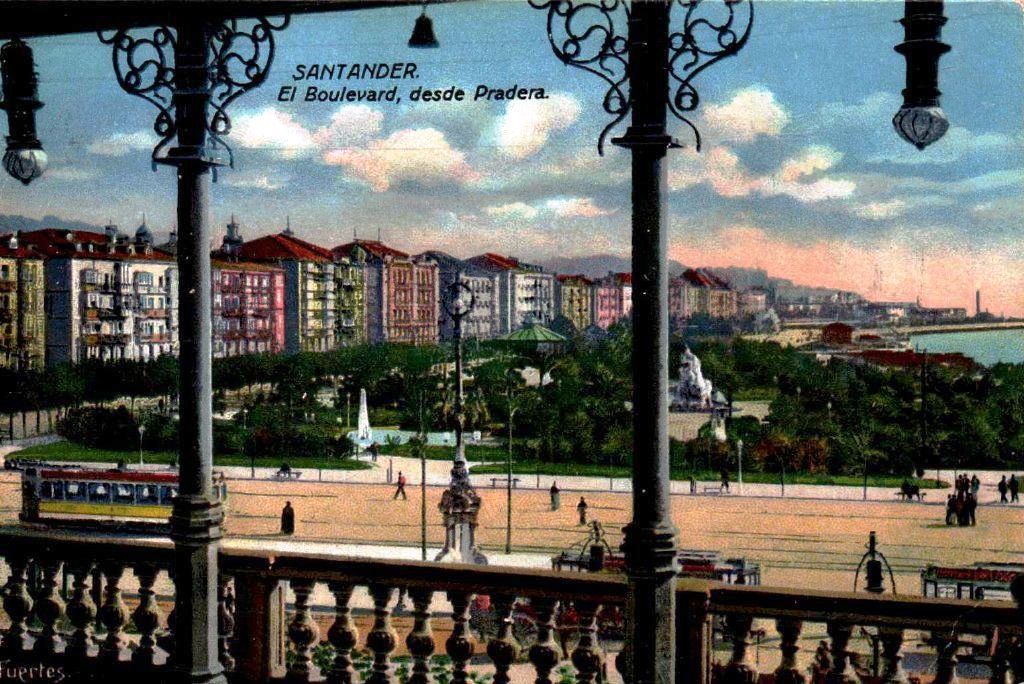 Cantabria-Santander-El-Boulevard-Desde-Pradera-Postal-Antigua